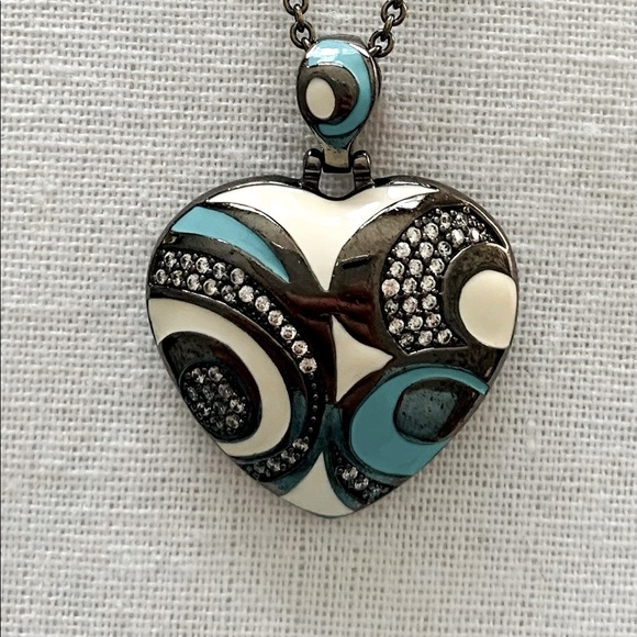 Lauren G Adams  Jewelry  Lauren G Adams Enamel And Pave Swirl Heart 